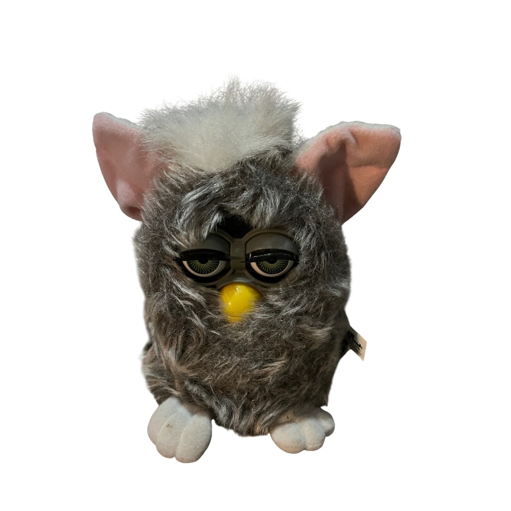 Vintage 1998 Furby Tiger Electronics Wolf Grey White Green Eyes Model 70-800